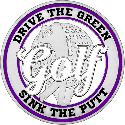 White "Golf" with Purple Outer Circular Borders